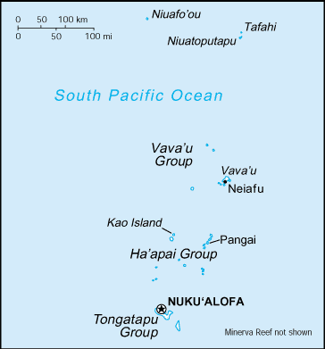 Landkarte Tonga
