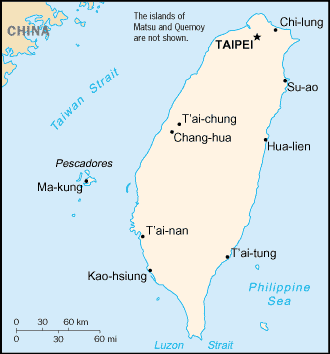 Landkarte Taiwan