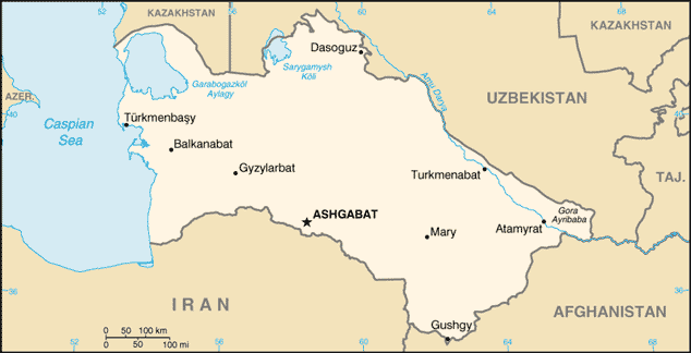 Landkarte Turkmenistan