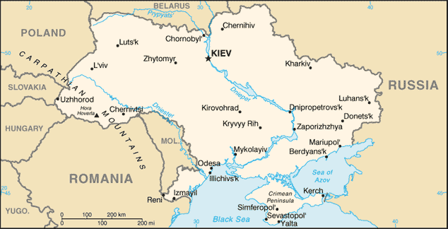 Landkarte Ukraine