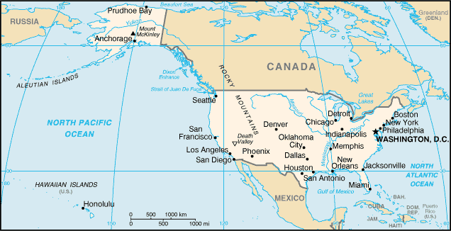 Landkarte USA