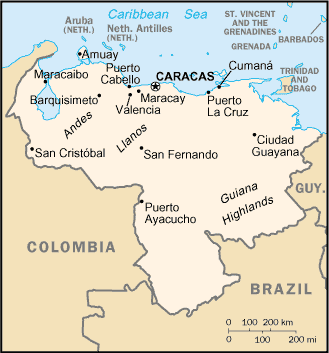 Landkarte Venezuela