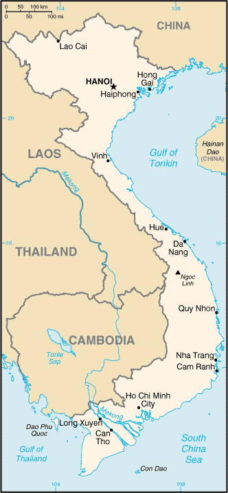 Landkarte Vietnam