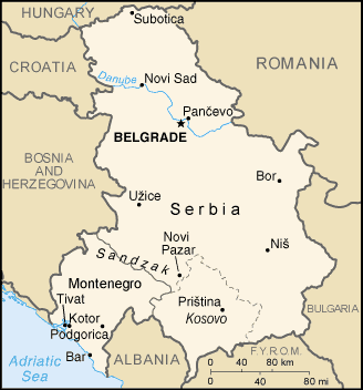 Landkarte Jugoslawien